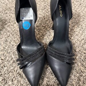 Aldo Elegant Black Heels with Strap Detail
